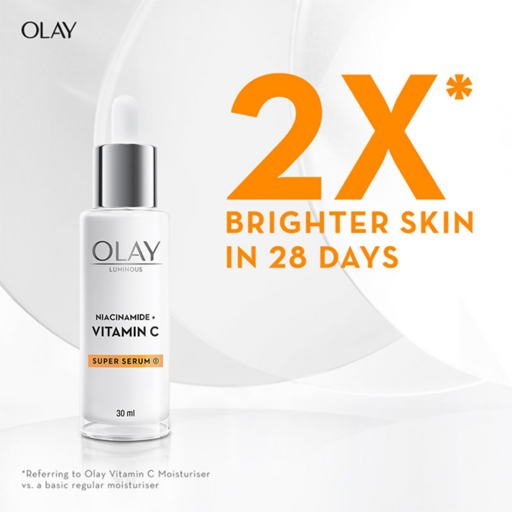 Olay Hydration Boost Kit With Niacinamide + Vitamin-C Super Serum & Cleanser | Grocsy