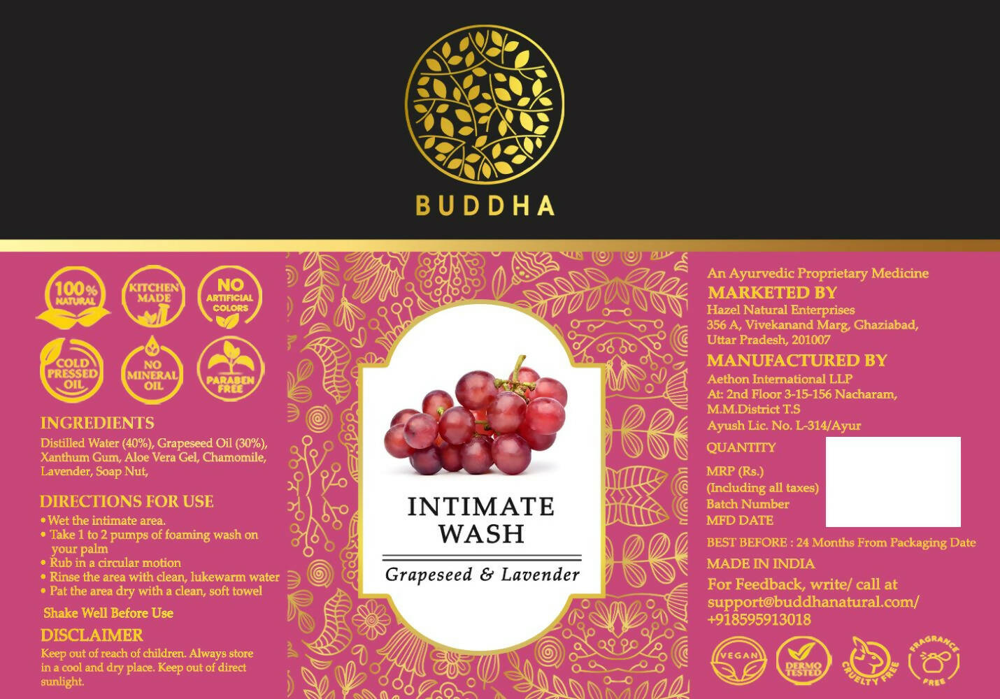 Buddha Natural Intimate Wash | Grocsy