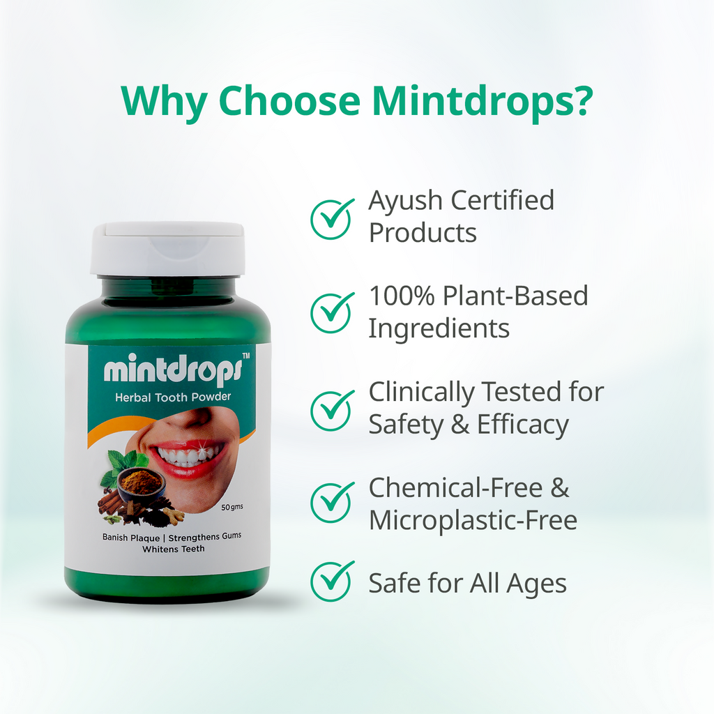 Mintdrops Herbal Tooth Powder | Grocsy