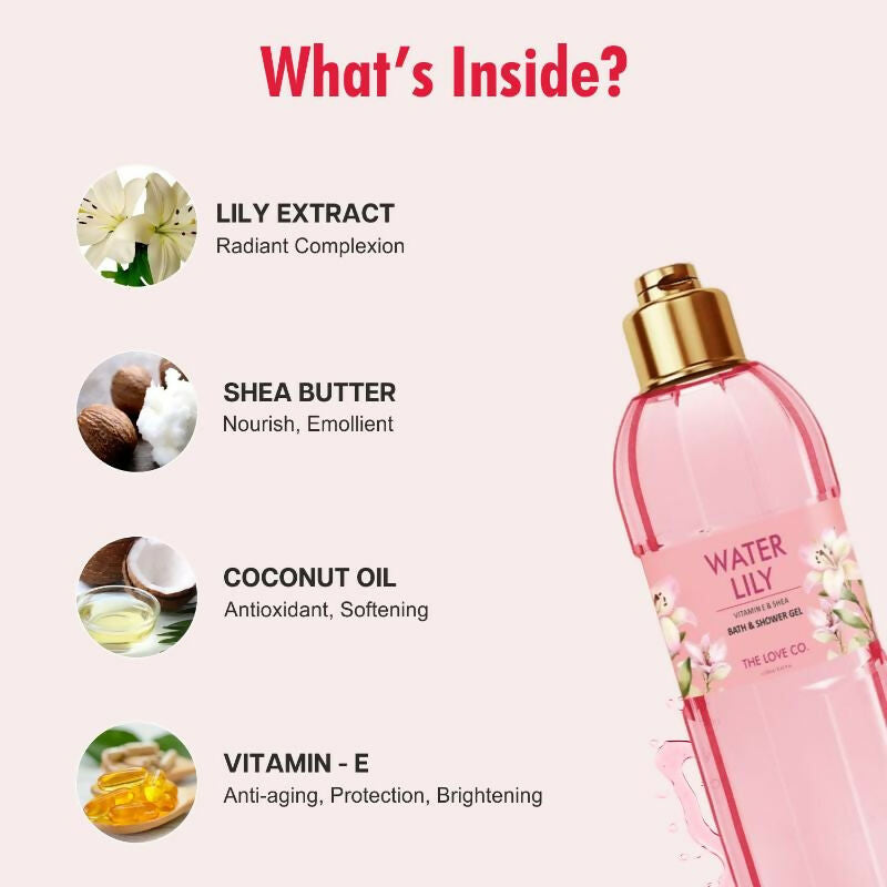 The Love Co. Water Lily - Vitamin E & Shea Bath & Shower Gel | Grocsy