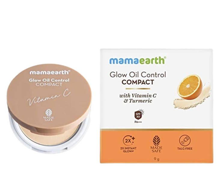 Mamaearth Glow Oil Control Compact With SPF 30 (Creme Glow) | Grocsy