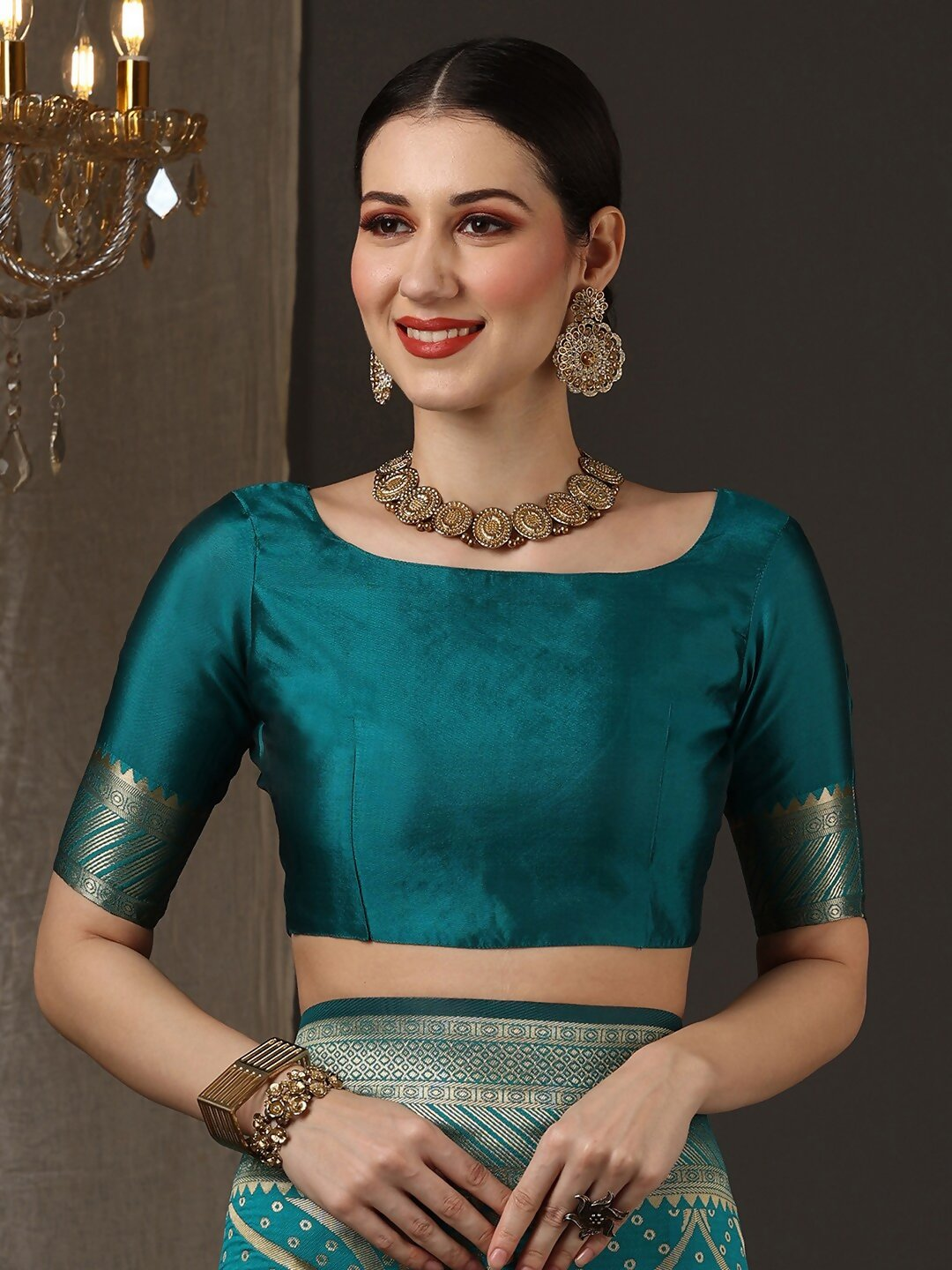 Saree Mall Woven Design Zari Silk Blend Banarasi Saree | Grocsy