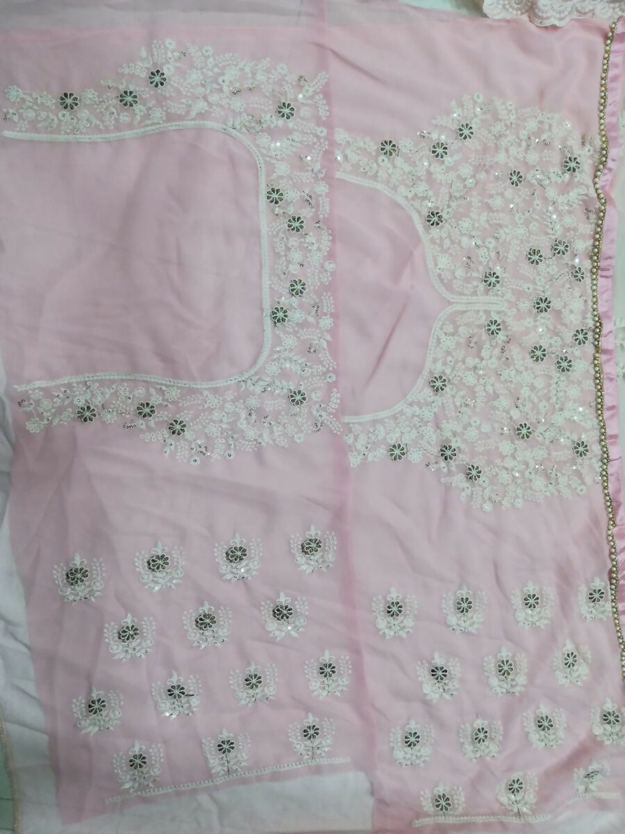 Jyoti Fashion Stunning Baby Pink Faux Georgette 3MM Sequins with Thread & Jari Embroidery Lehenga Choli with Dupatta | Grocsy