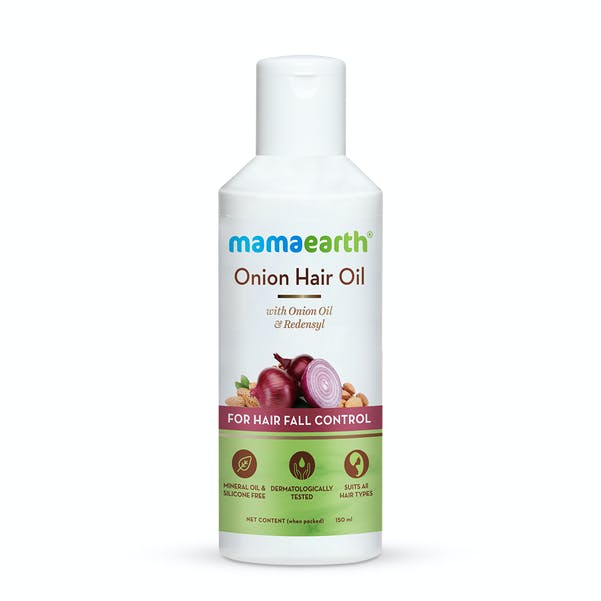 Mamaearth Onion Hair Oil With Onion & Redensyl For Hair Fall Control | Grocsy