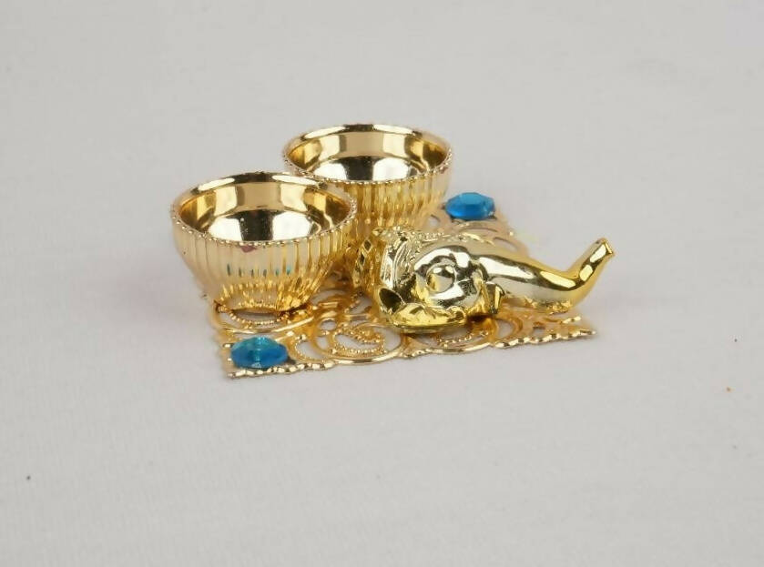 Kundan HandiKrafts Ganesha Square Haldi Kumkum | Grocsy
