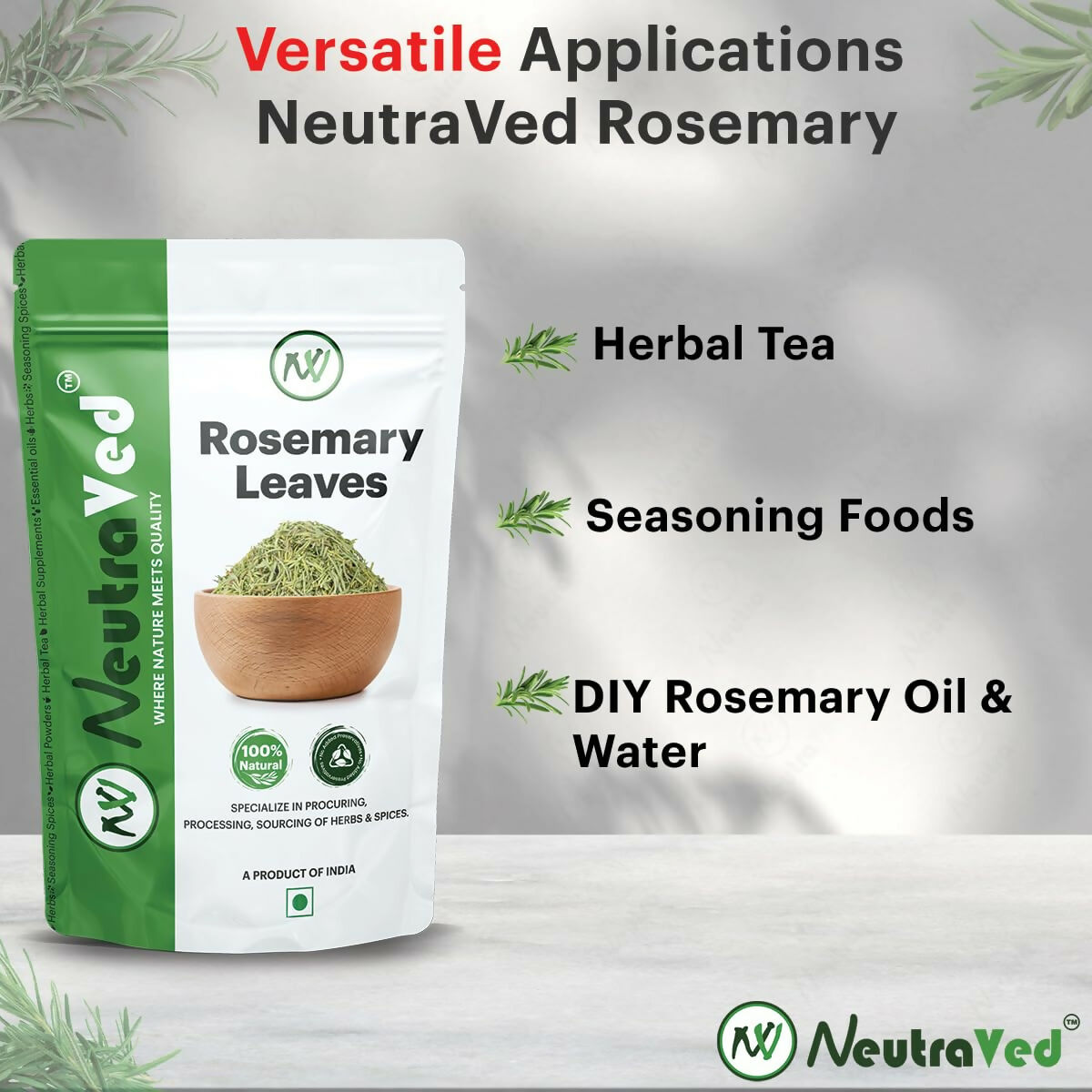 NeutraVed Rosemary Leaves For Hair Growth & Hair Fall Control | Grocsy