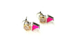 Bling Accessories Pink Druzy Natural Stone 92.5 Sterling Silver Earrings | Grocsy