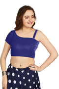 Aastha Fashion Women's Women's Blue Velvet Solid Readymade Blouse | Grocsy