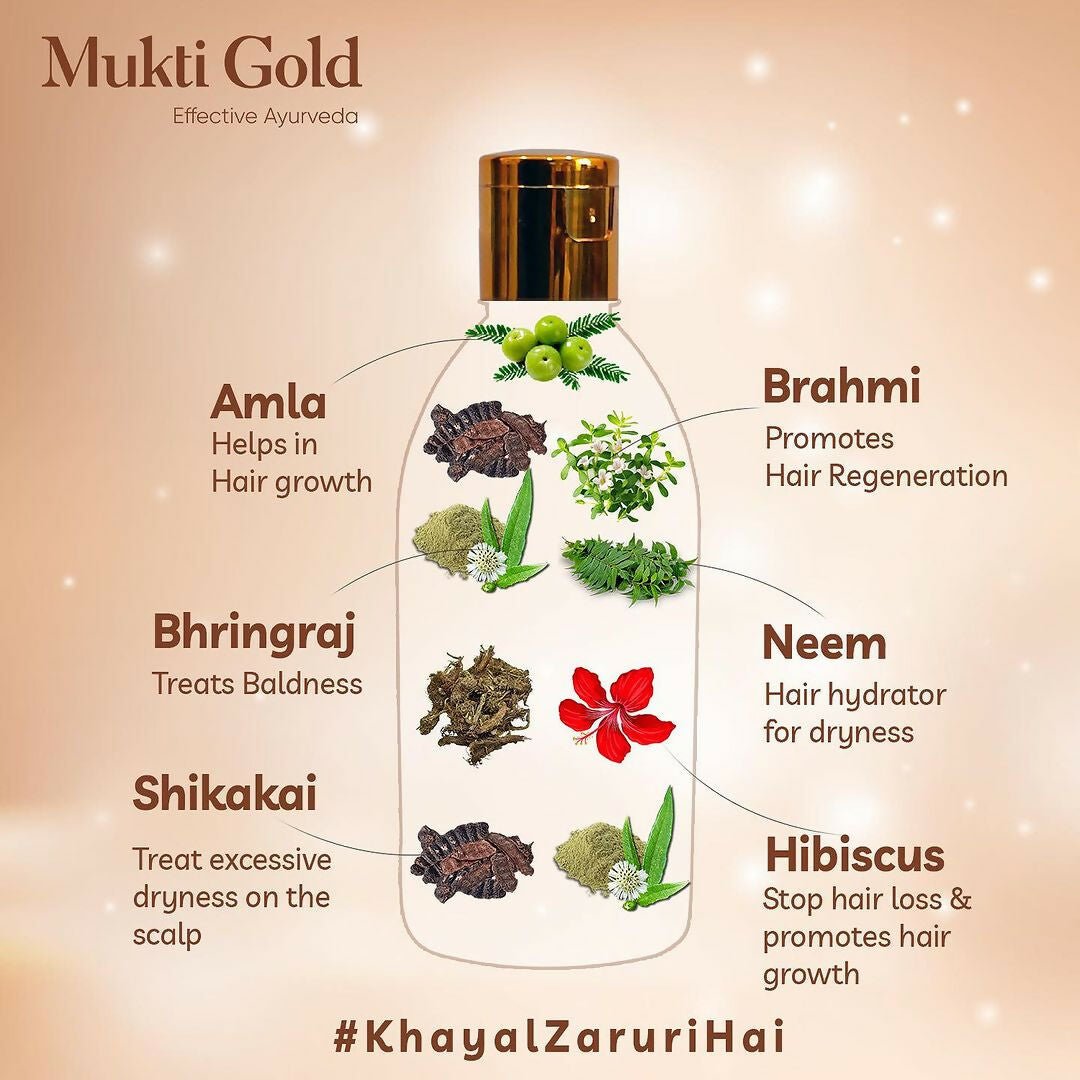 Axiom Mukti Gold Herbal Hair Oil | Grocsy