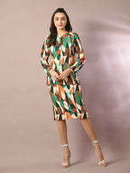 Myshka Women's Multi Printed Knee Length Party Embellished Skirts | Grocsy