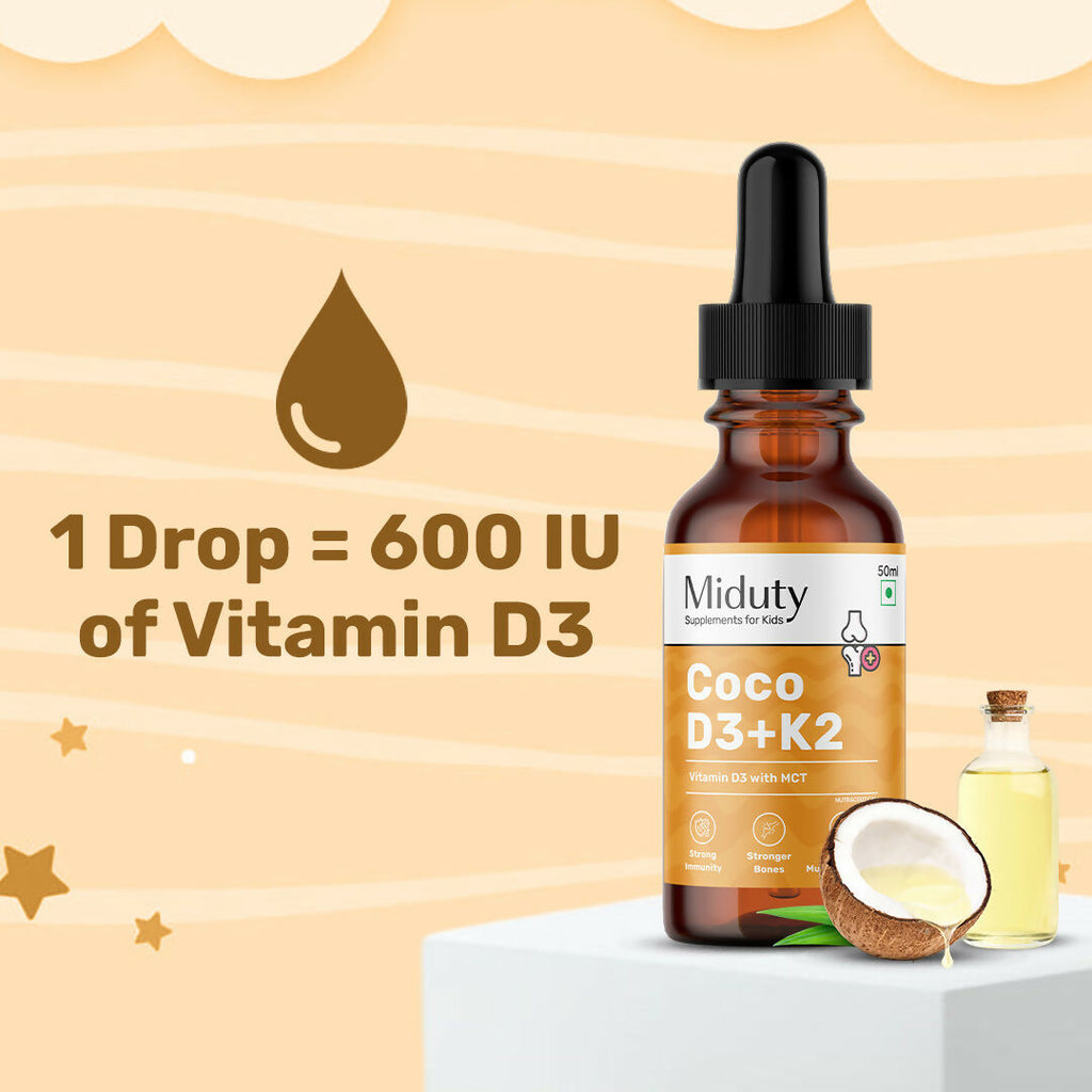 Miduty Coco D3+K2 Drops For Kids & Babies | Grocsy