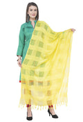Mominos Fashion Moeza Lemon Yellow Window Cotton Dupatta | Grocsy