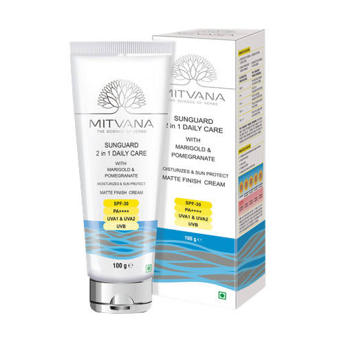 Mitvana Sunguard 2 in 1 Daily Care SPF-30 (Marigold & Pomegranate) | Grocsy