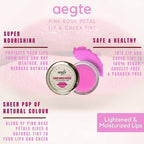 Aegte Organics Pink Rose Petal Lip & Cheek Tint Balm | Grocsy