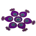 Kundan HandiKrafts Handcrafted Purple Colour Kundan Rangoli | Grocsy