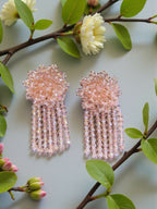Inhanns Handmade Crystal Water Fall Earrings - Short - Baby Pink Small | Grocsy