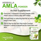 Herbvilla Amla (Indian Gooseberry) Powder For Hair Growth | Grocsy