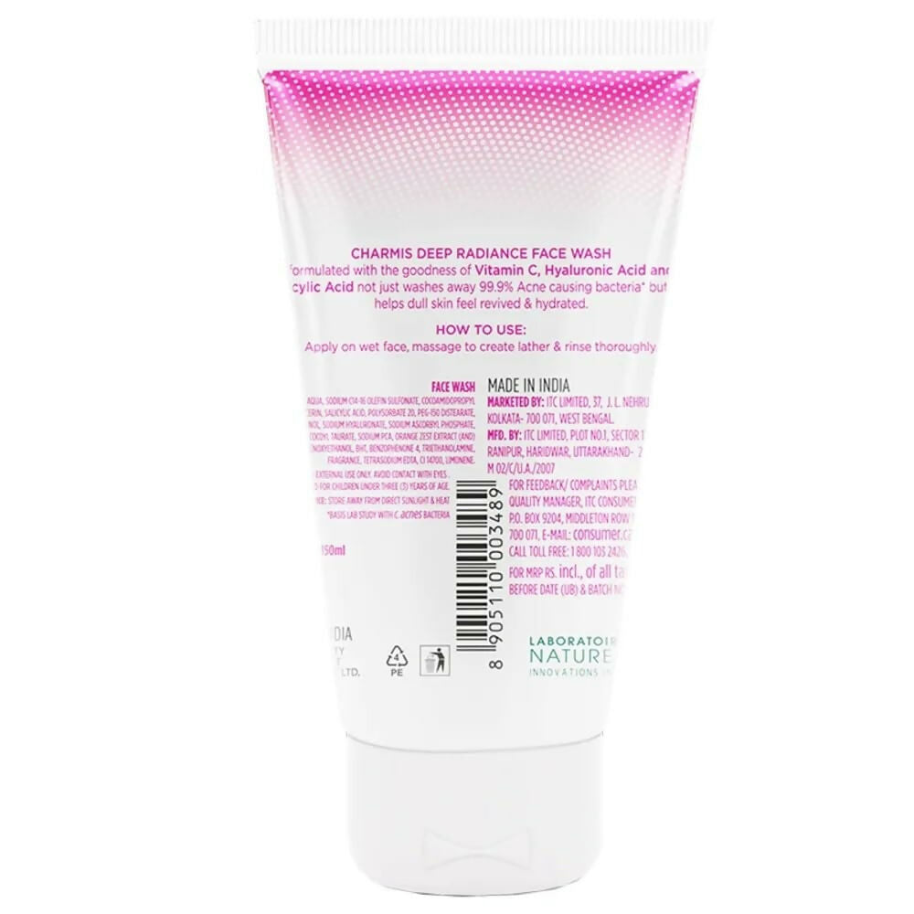 Charmis Deep Radiance Vitamin C Face Wash with Hyaluronic Acid & Salicylic Acid | Grocsy