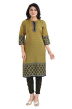 Snehal Creations Yellow Designer Digital Print Cotton Slub Fabric Long Kurti Tunic | Grocsy