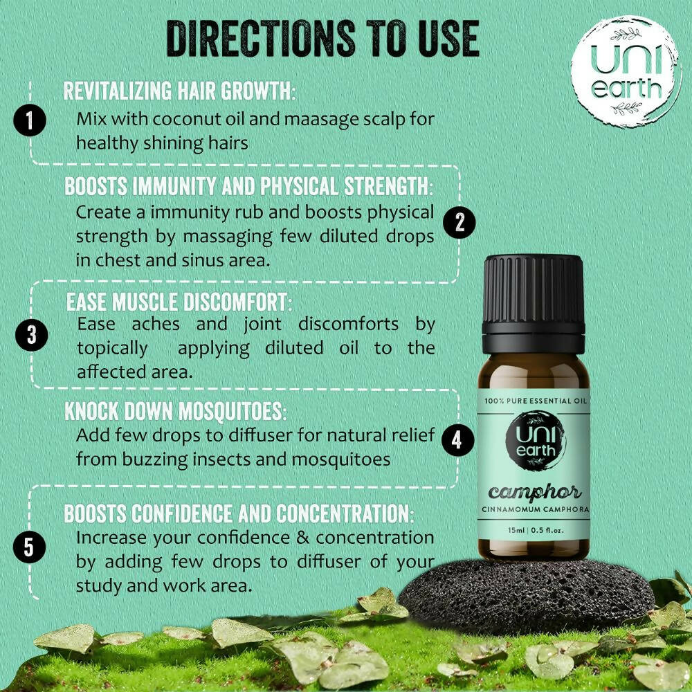 Uniearth Pure & Undiluted Camphor Essential Oil for Skin & Hair Care | Grocsy