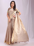 Shree Shyam Fashion Organza Peach Saree | Grocsy