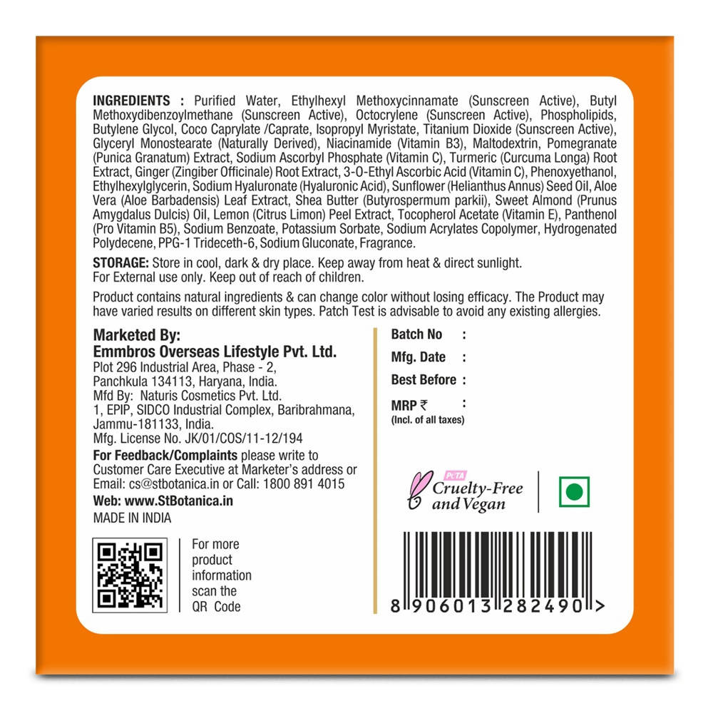 St.Botanica Vitamin C SPF 25 | UVA / UVB PA+++ Brightening Day Cream | Grocsy