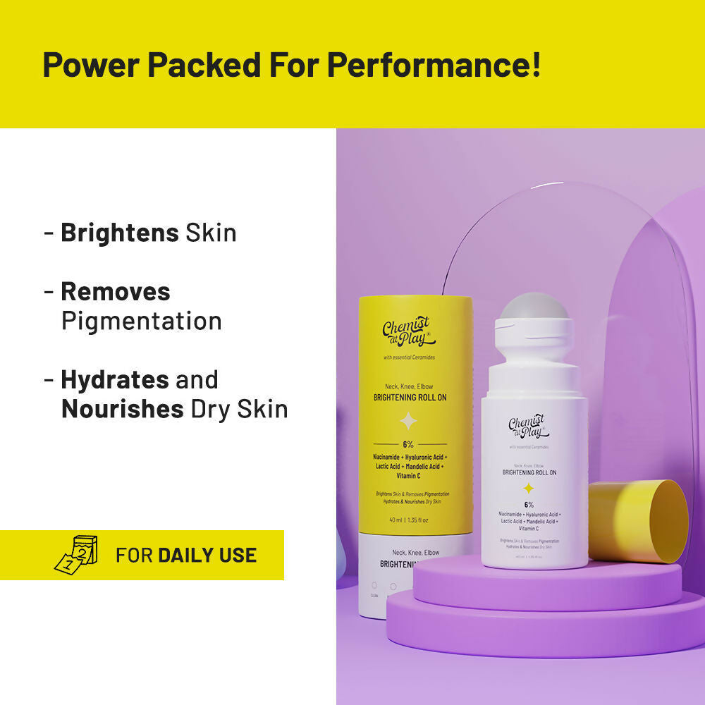 Chemist At Play Neck, Knee & Elbow Brightening + Under-Arm Roll-On Combo | Grocsy