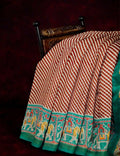 Off-White Red Striped Semi Chanderi Saree By Gayathri Reddy Designer Studio | Grocsy