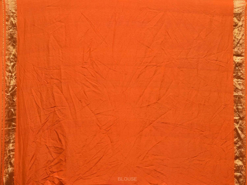 Orange Bandhani Kanchipuram Silk Handloom Saree with Small Buta Design - Global Threads | Grocsy