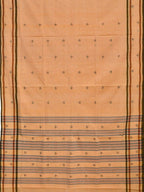 Orange Khadi Cotton Handloom Saree with Jamdani Buta Design - Global Threads | Grocsy