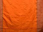 Orange Paithani Silk Handloom Saree with Triple Muniya Border Design - Global Threads | Grocsy