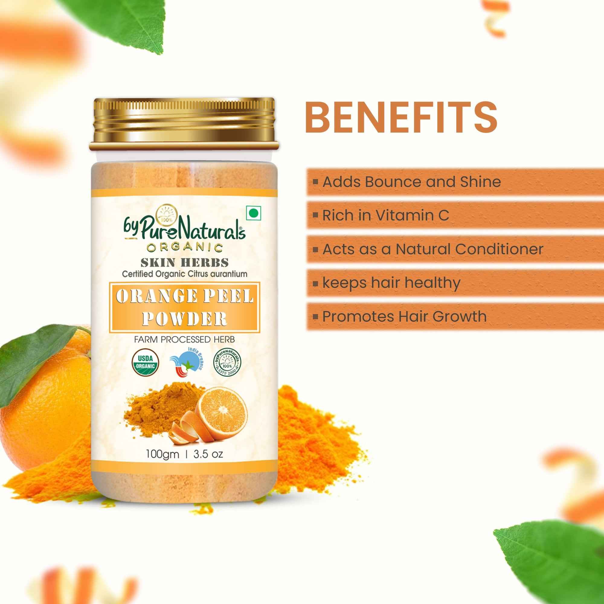 byPureNaturals Organic Orange Peel Powder | Grocsy