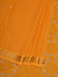 Orange Uppada Cotton Handloom Saree with Grill Pallu Design - Global Threads | Grocsy