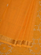 Orange Uppada Cotton Handloom Saree with Grill Pallu Design - Global Threads | Grocsy