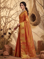 Anaita Orange Tissue Silk Woven Saree With Blouse | Grocsy