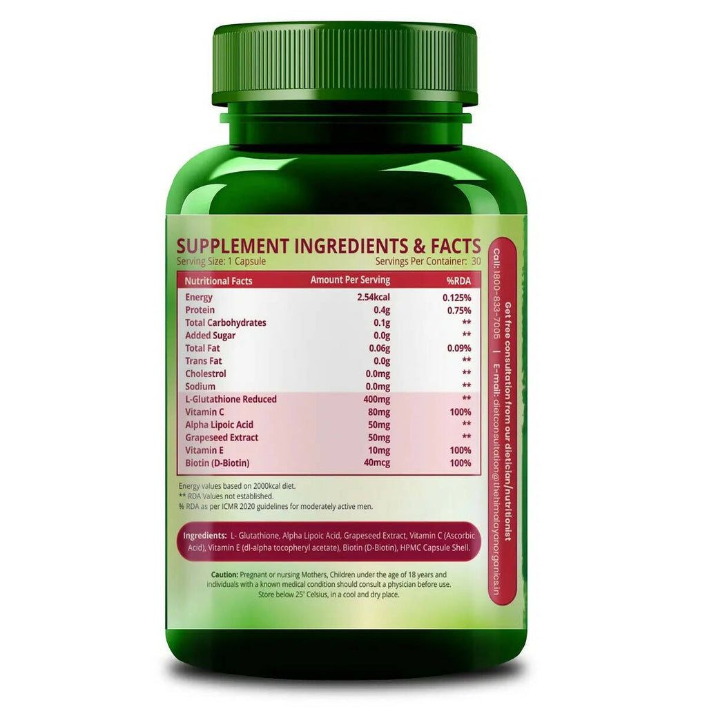 Himalayan Organics Skin Glow Gutathione Capsules | Grocsy