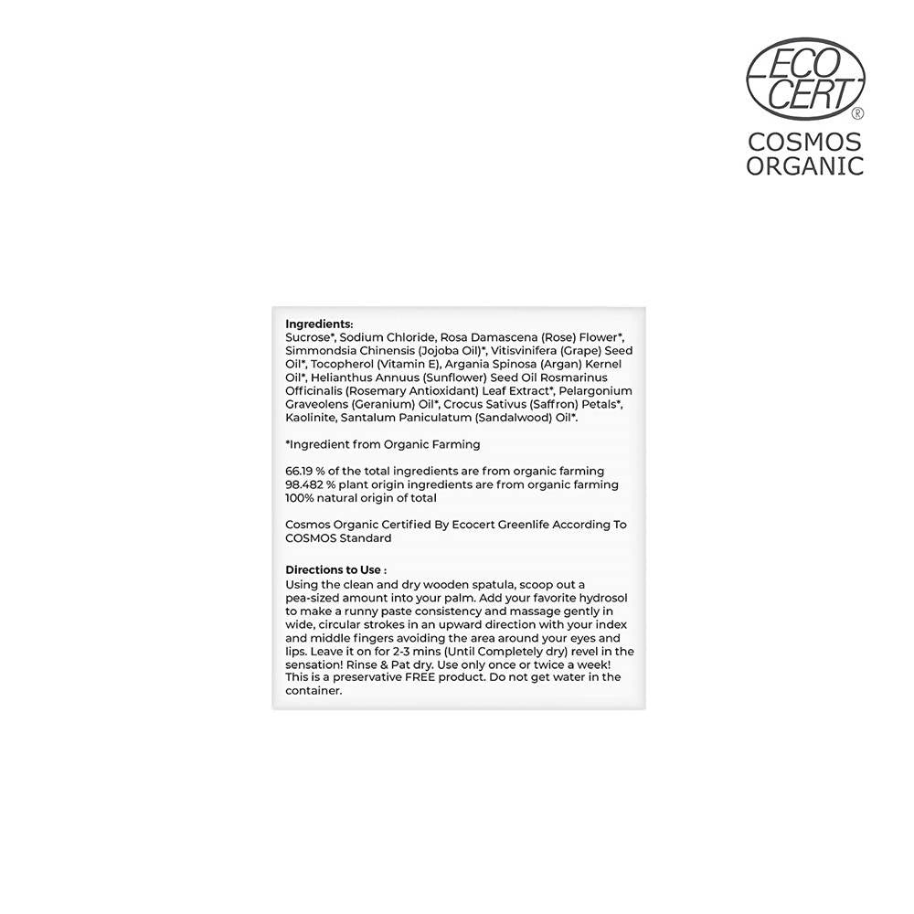 Juicy Chemistry Saffron, Rose & Australian Sandalwood Face Scrub | Grocsy