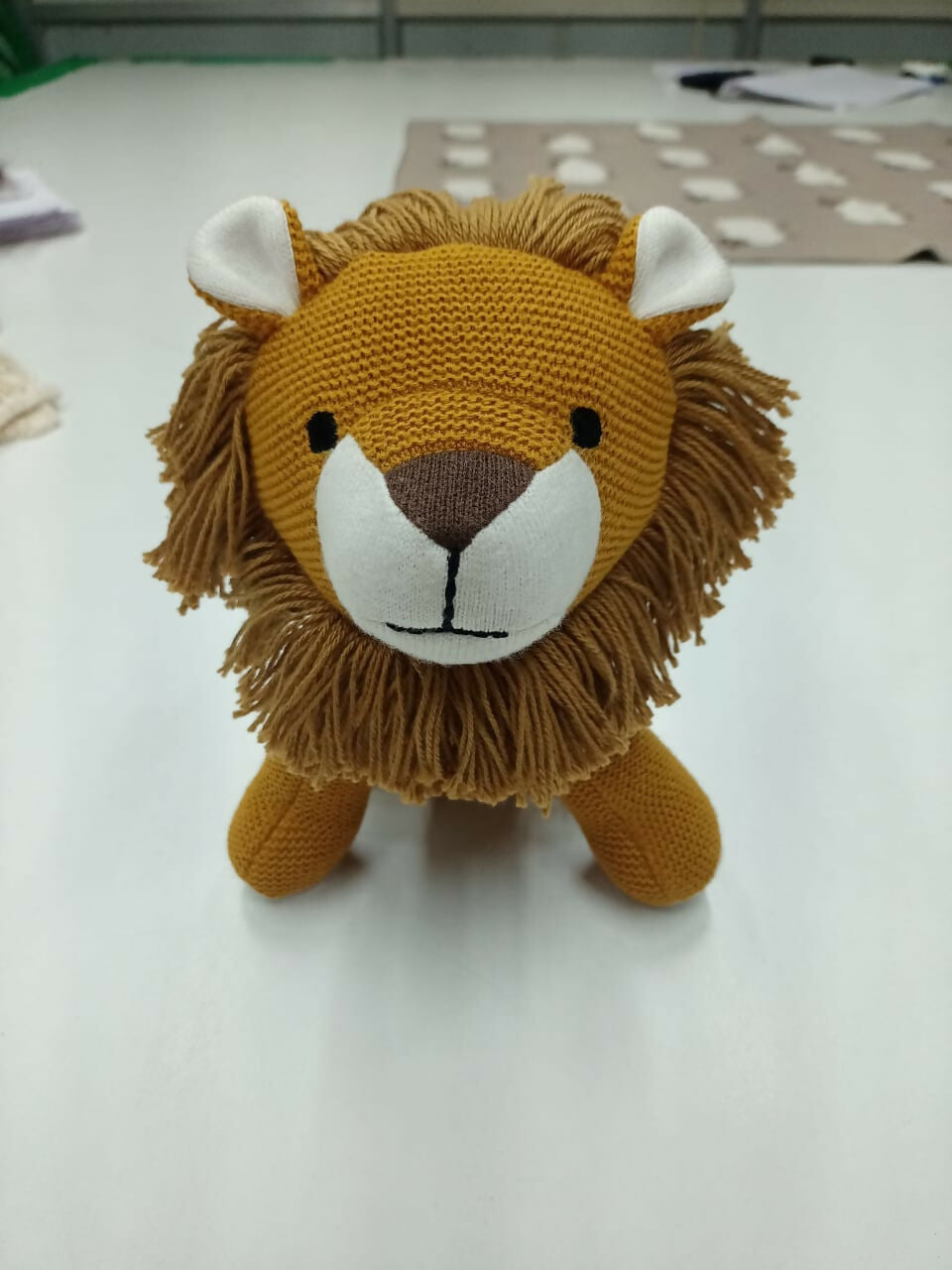 Nesta Toys Lion Plush Toy For Kids – Snuggly Knitted Cotton Soft Toy | Grocsy