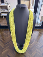 Inhanns Rangsaaz 20-Layer Luxe Long Beaded Only Necklace - Lemon Yellow Only Necklace | Grocsy