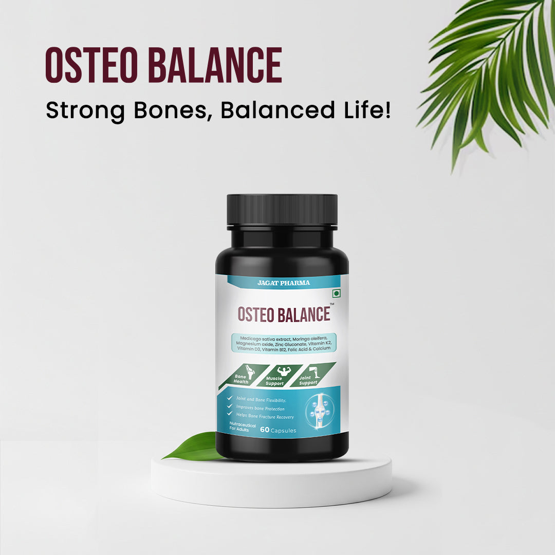 Jagat Pharma Osteo Balance + Roll-On: Strong Bones & Quick Relief Combo | Grocsy