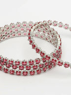 NVR Women's Set of 4 Pink CZ Stone-Studded Handcrafted Bangles