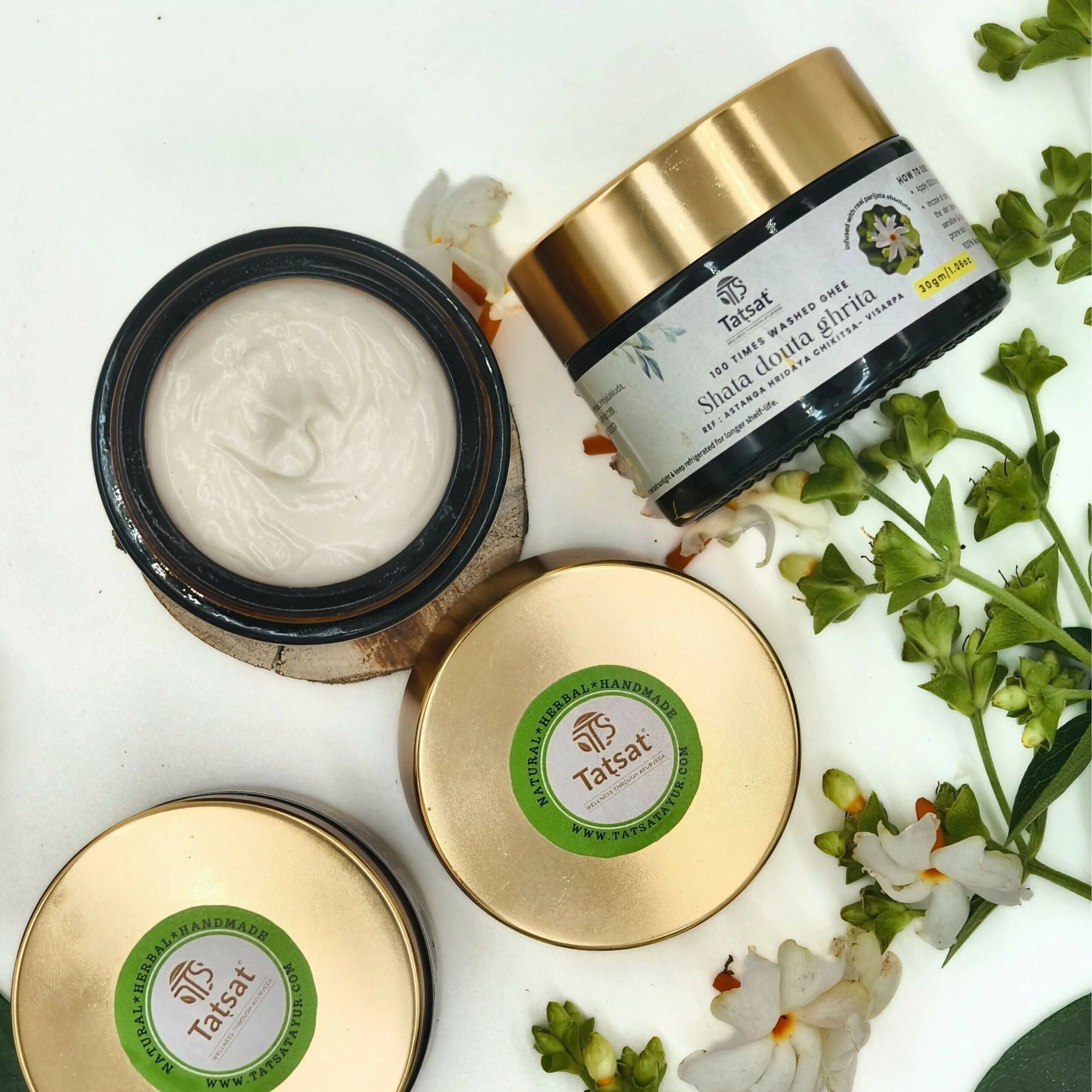 Tatsat Shata Dhauta Ghrita -100 Times Washed Desi Cow A2 Ghee Moisturizing Cream Infused with Rose Absolute Oil | Grocsy