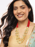 Gold-Toned Red Brass Gold-Polished Necklace - Ruby Raang | Grocsy