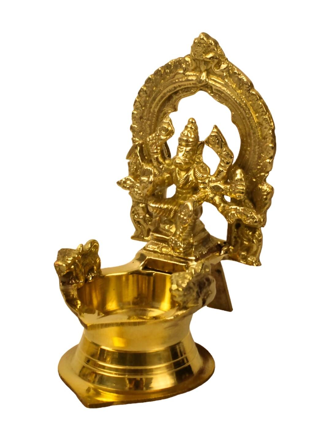 Spillbox Gold-Toned Brass Varagi Amman Diya Pooja Essential | Grocsy