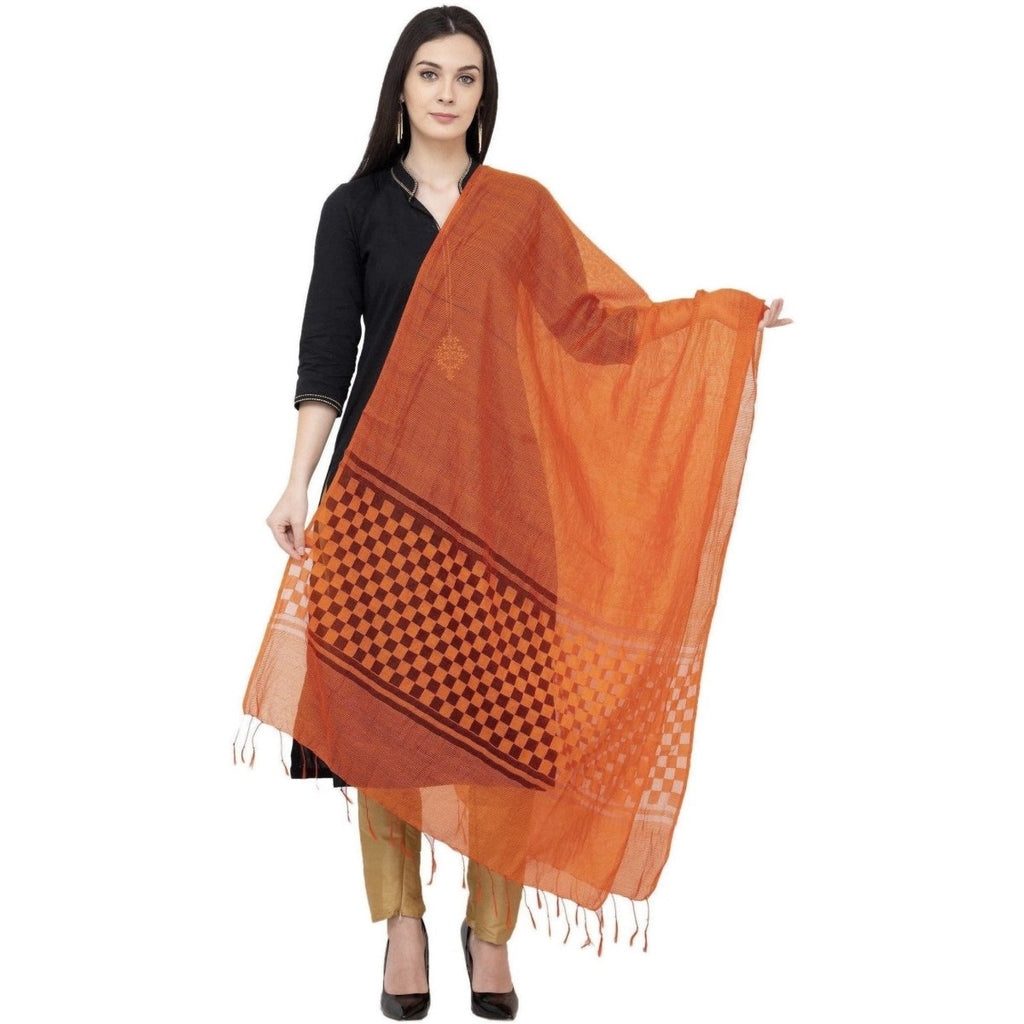 A R Silk Buta Cutting Regular Dupatta Color Orange Dupatta or Chunni | Grocsy