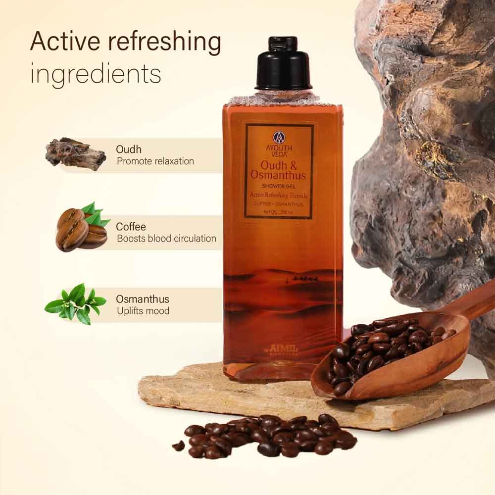 Ayouthveda Oudh & Osmanthus Shower Gel | Grocsy