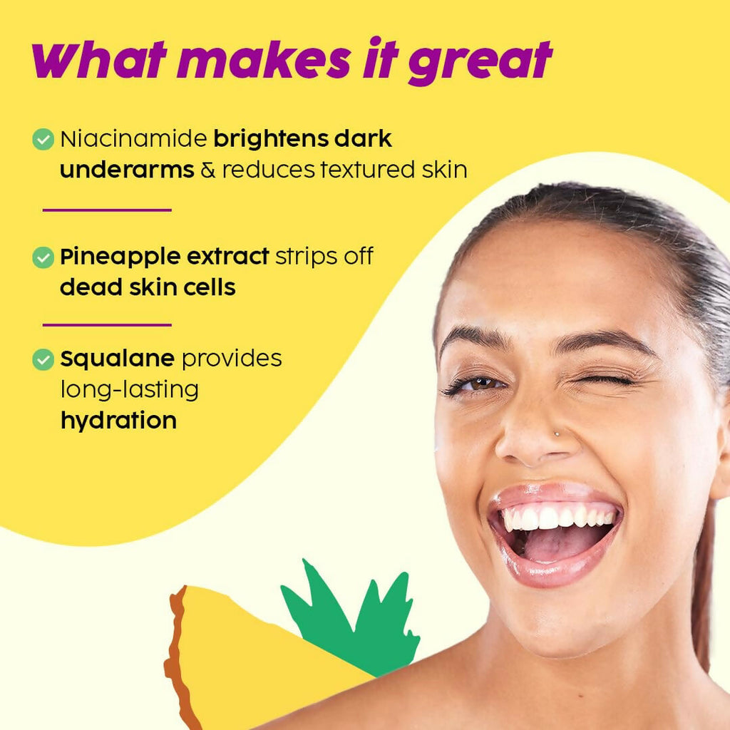 PLIX The Plant Fix Pineapple 5% Niacinamide Bright Polishing Cream For Neck, Knees & Elbows | Grocsy