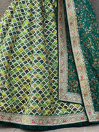Tulsi Art Outstanding Green Sequins Art Silk Sangeet Wear Lehenga Choli | Grocsy