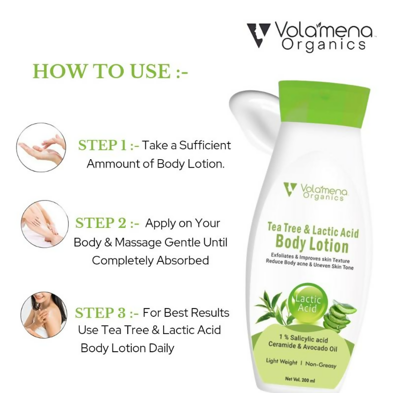 Volamena Tea Tree & Lactic Acid Body Lotion With Ceramide | Grocsy