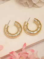 NVR Women's Gold-Polished Half Hoop Earrings | Grocsy